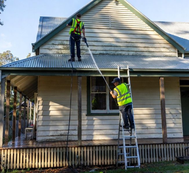 professional cleaners at work on a home